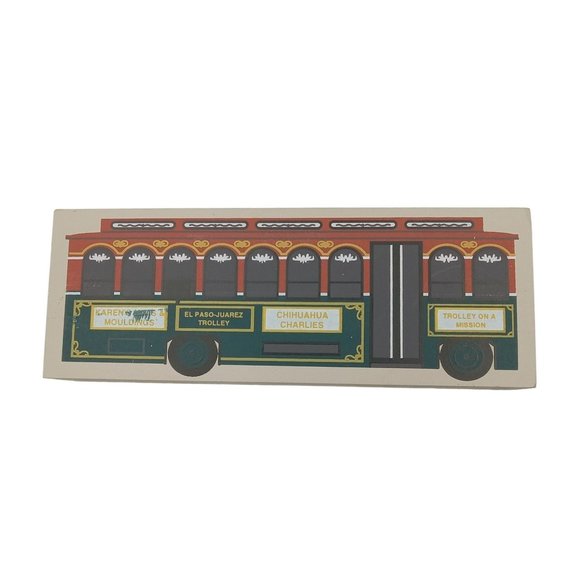 Cat's Meow Village El Paso Juarez Trolley Co., El Paso, Texas Shelf Sitter - Picture 1 of 8